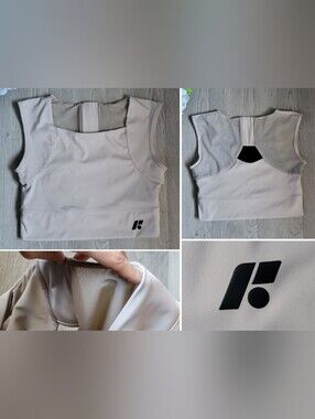 Forme Revive Posture Correcting Ecru Mesh & Keyhole Sports Bra, Women's Large